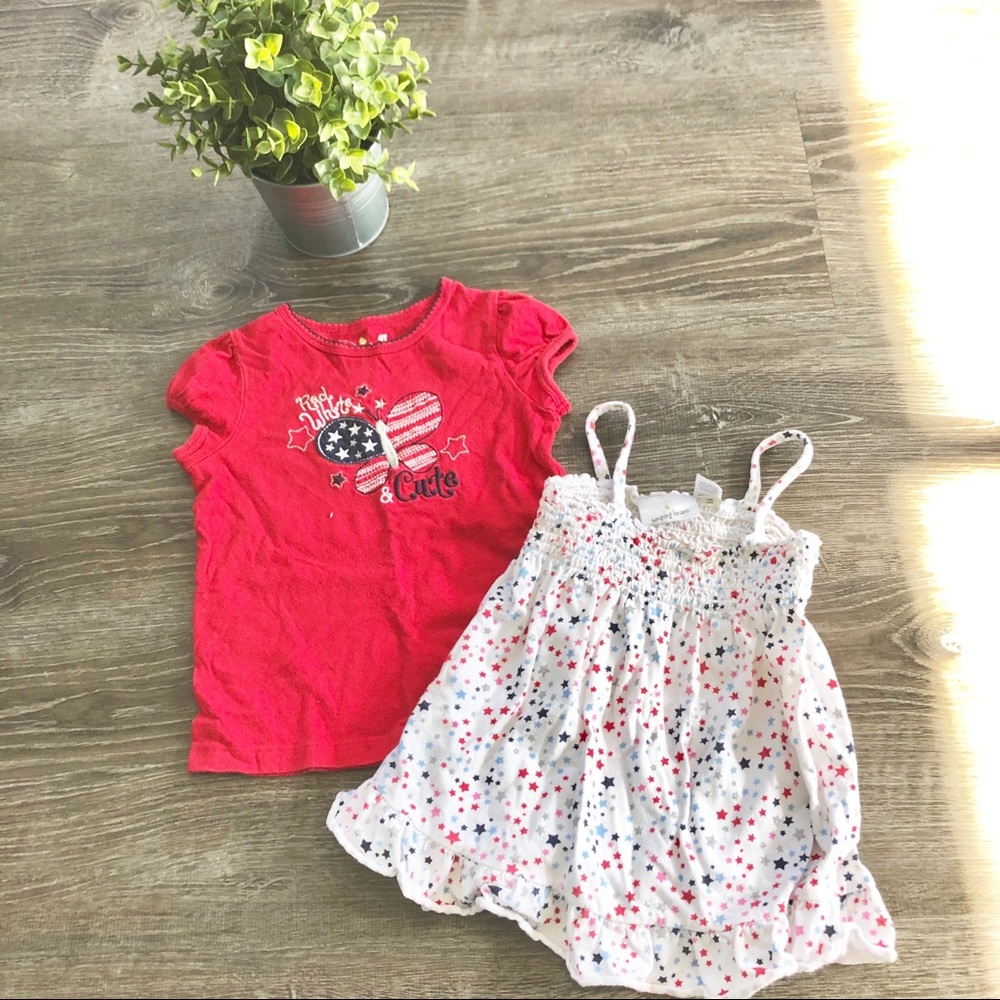 Bundle of Two Jumpin Beans Patriotic Tops 4T